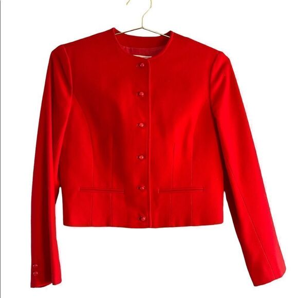 VTG Pendleton Blazer Cropped Jacket || Red - Picture 1 of 16